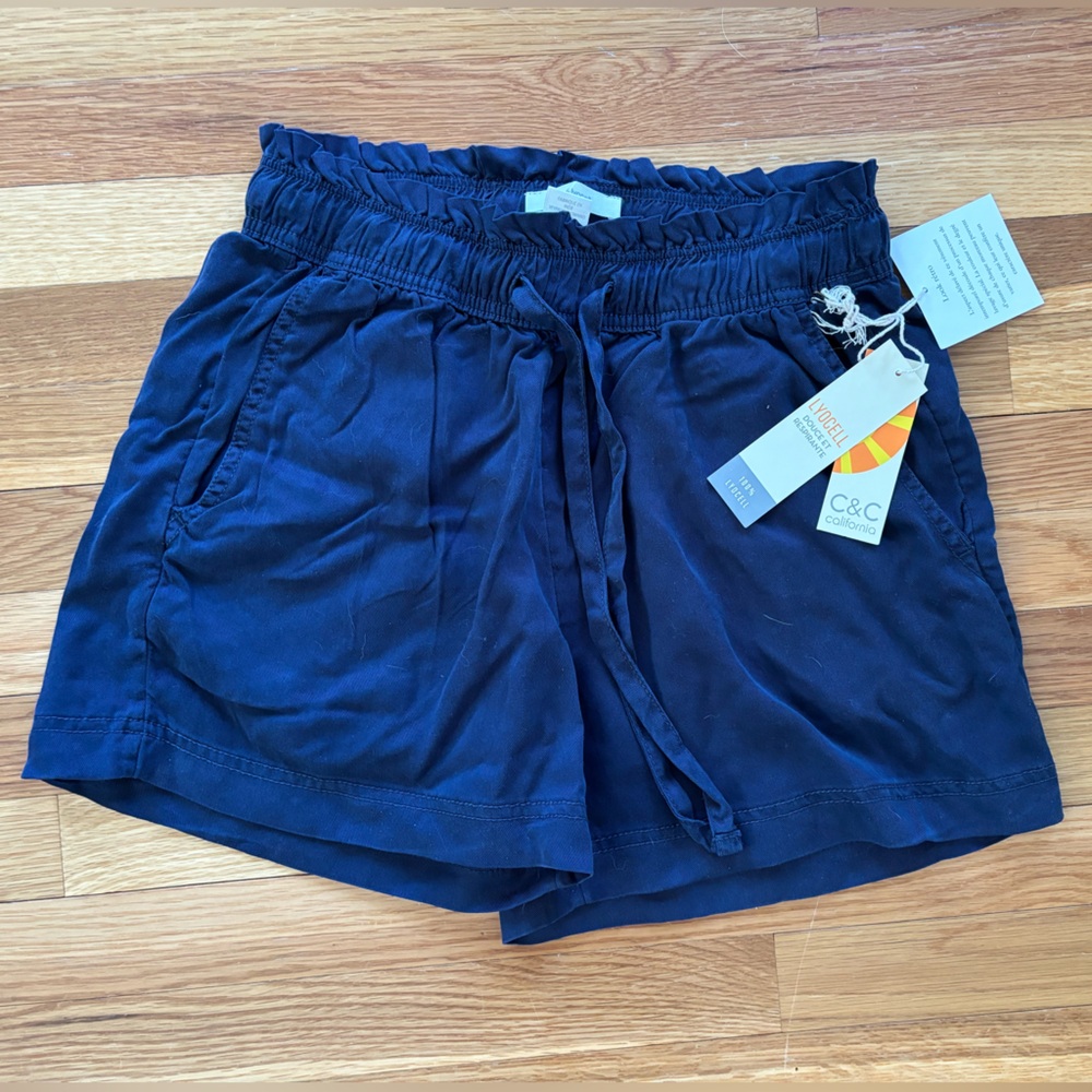 Navy Blue High Waisted Shorts